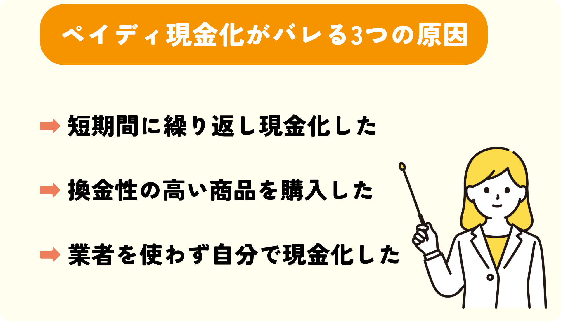 ペイディ現金化がバレる3つの原因